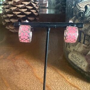 Coach Logo Huggie Earrings. Fast shipping.